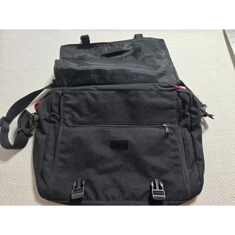 Craftsman Tool Messenger Bag Black Red Shoulder Strap Organizer 20 Inch